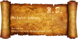 Moletz Dénes névjegykártya